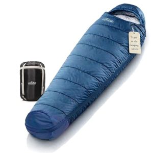 Schlafsack mit kleinem Packmaß für 3-4 Jahreszeiten von Outdoro