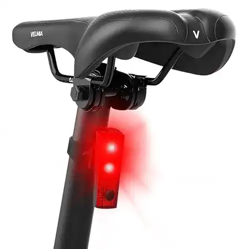 Fahrrad-Rücklicht mit Bremslicht von Velmia USB aufladbar und StVZO zugelassen