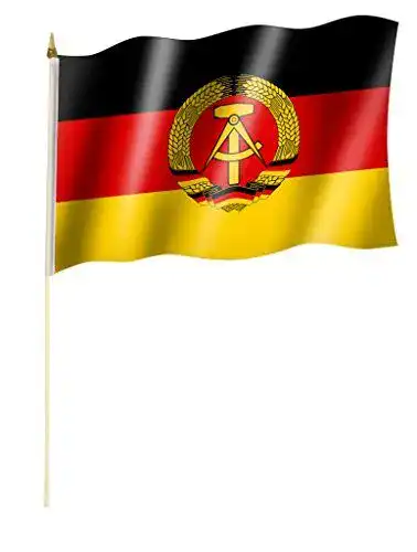 DDR-Flagge Sportfanshop24 Stockflagge 30 x 45 cm mit Stab