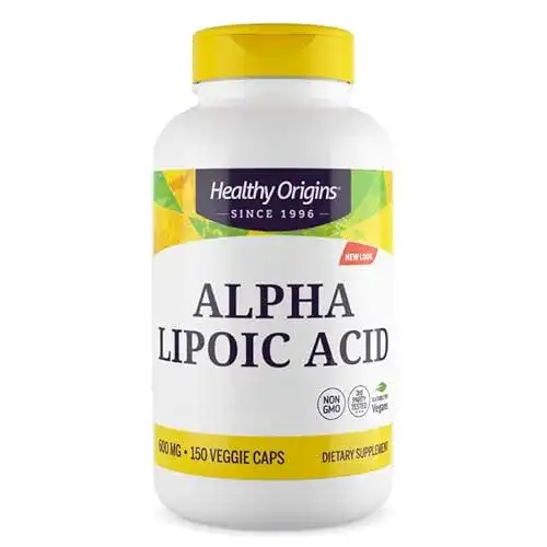 Alpha-Liponsäure Healthy Origins – Vegane Kapseln mit 600 mg Alpha-Liponsäure