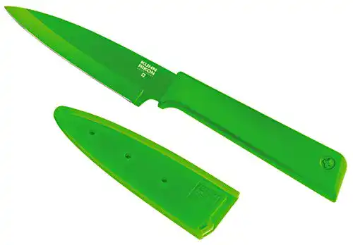 Kuhn Rikon 26602 Colori+ Rüstmesser mit gerader Klinge und Klingenschutz