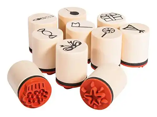 Motivstempel Rayher Hobby 68098000 Set mit 10 Mini-Holzstempeln