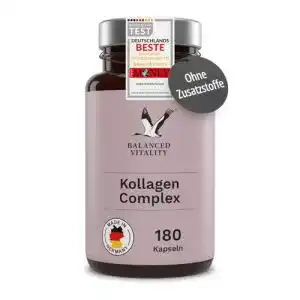 Hyaluron-Kollagen-Kapseln von Balanced Vitality für Haut und Gelenke