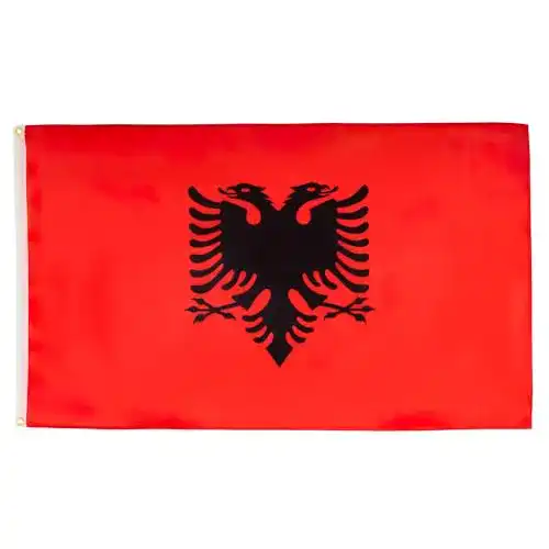 Albanien Flagge 150×90 cm aus Polyester mit Metallösen