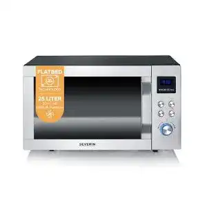 Mikrowelle Severin 3-in-1 mit Glasboden, Grill und Heißluftfunktion