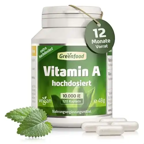 Augenvitamine Greenfood mit 10.000 iE Vitamin A, hochdosiert