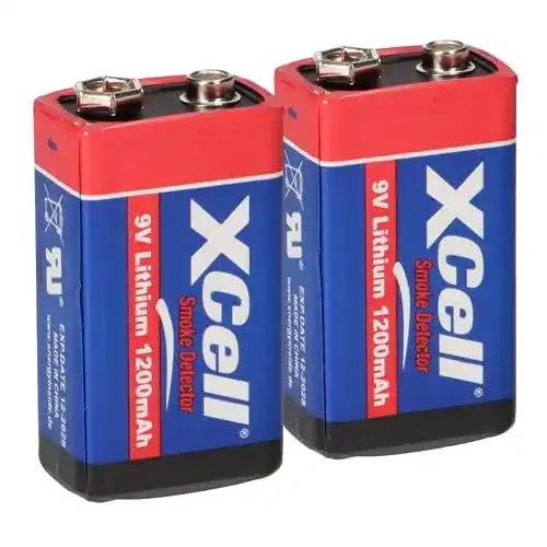 9V-Batterien Set mit 2 Lithium-Batterien 1200mAh für verschiedene Anwendungen