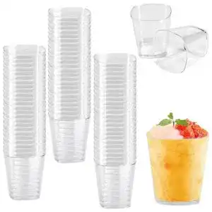 Plastikbecher Sltaxar 50 Stück transparent 200 ml Mehrwegbecher