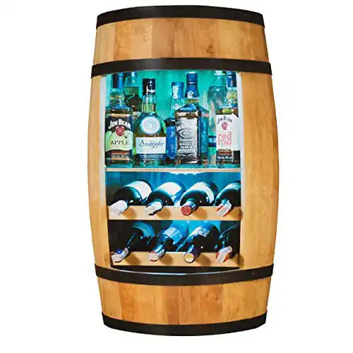 Fass-Bar Creative Cooper Weinregal – Weinschrank Mini Bar mit LED