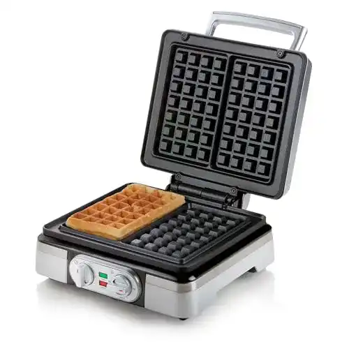 Domo DO9149W Doppel-Waffeleisen für 2 Waffeln, Silber