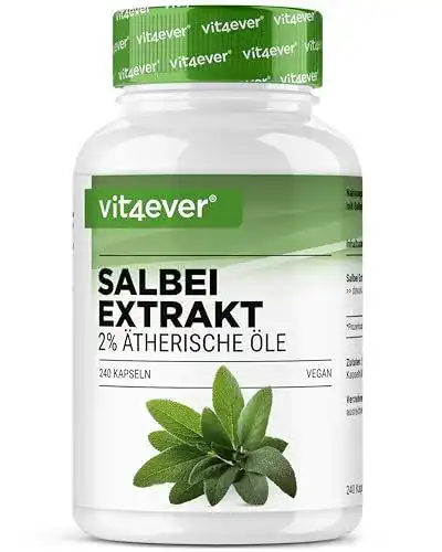 Salbei Kapseln Vit4Ever – 240 hochdosierte Kapseln mit 6000 mg