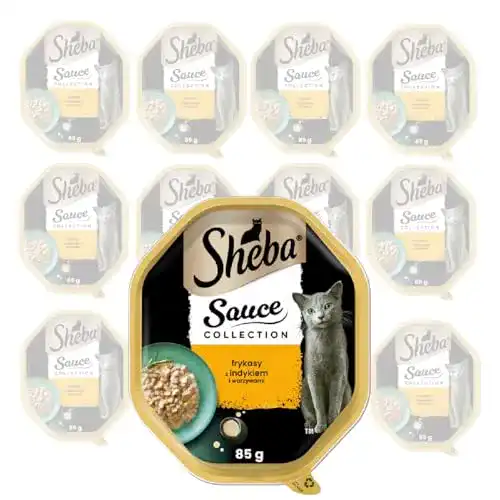 Sheba Katzenfutter Sauce Spéciale Nassfutter für Katzen mit Truthahn und Gemüse