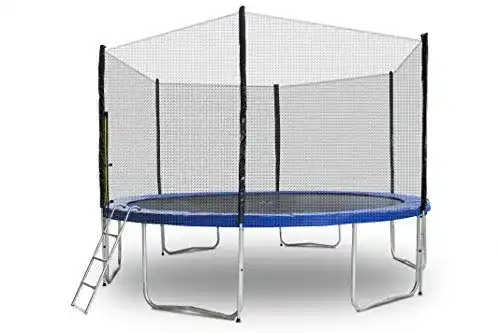 Trampolin 430 cm ms-point Gartentrampolin mit Sicherheitsnetz und Leiter