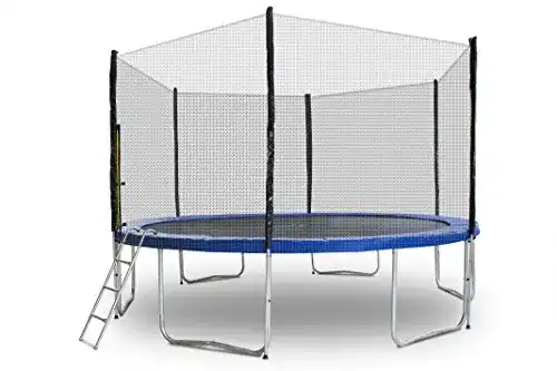 Trampolin 430 cm ms-point Gartentrampolin mit Sicherheitsnetz und Leiter