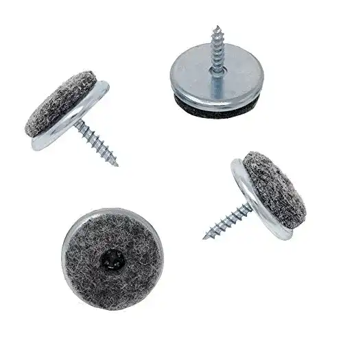 Filzgleiter mit Schraube, 24 mm Durchmesser, 50 Stück, Eisen