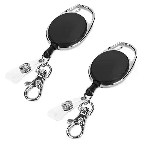 Schlüssel-Jojo kwmobile 2er Set mit Ausweis Clip