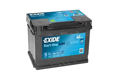 Exide AGM Autobatterie für PKW Starter, Schwarz