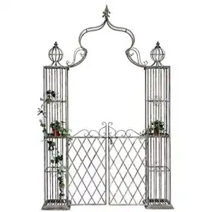 Rosenbogen mit Tür Dandibo aus Metall 275 x 170 cm für den Garten