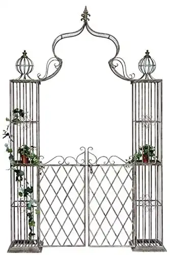 Rosenbogen mit Tür Dandibo aus Metall 275 x 170 cm für den Garten