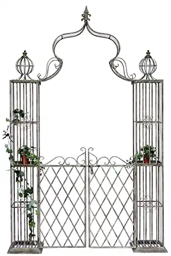 Rosenbogen mit Tür Dandibo aus Metall 275 x 170 cm für den Garten
