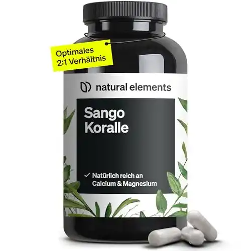 Calcium Sango Meereskoralle, 180 Kapseln zur Unterstützung von Muskeln und Nerven