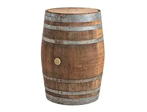 Regentonne Temesso mit Deckel – Holzfass für Regenwasser