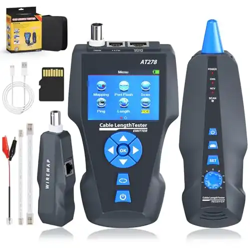 Netzwerktester KOLSOL AT278 für RJ45, RJ11 und BNC Kabel