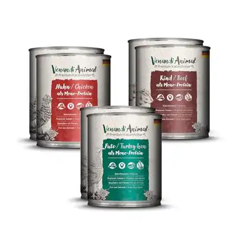 Venandi Katzenfutter Venandi Animal, Nassfutter für Katzen im 6er Pack