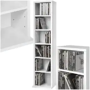 CD-Regal Tectake Wandregal mit 6 Fächern in Holzoptik, höhenverstellbar