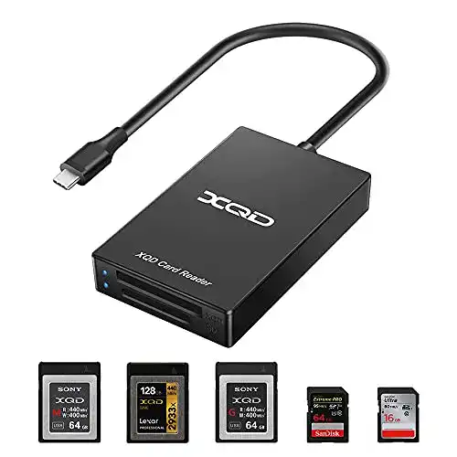 XQD Kartenleser Rocketek für SD-Karten, USB Typ C, Dual Slot