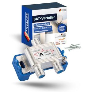 Sat-Verteiler Schwaiger 2-Fach für SAT-, Kabel- und Antennensignale