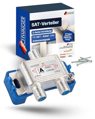 Sat-Verteiler Schwaiger 2-Fach für SAT-, Kabel- und Antennensignale