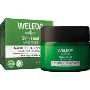 Vegane Gesichtscreme Weleda Bio Skin Food Tagespflege für trockene Haut