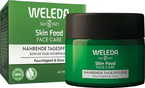 Vegane Gesichtscreme Weleda Bio Skin Food Tagespflege für trockene Haut