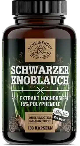Schwarzer Knoblauch Scheunengut 1500mg 25:1 Extrakt Kapseln