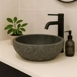 Naturstein Waschbecken Lendo Oval für Badezimmer