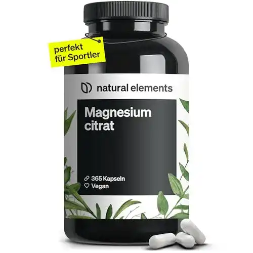 Magnesiumcitrat Natural Elements 365 vegane Kapseln für optimale Versorgung