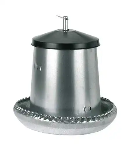 Futterautomat für Hühner von Kerbl, verzinktes Metall, 5 kg Kapazität