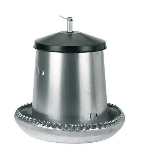 Futterautomat für Hühner von Kerbl, verzinktes Metall, 5 kg Kapazität