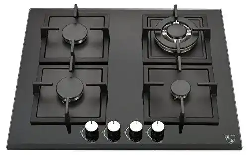 Gaskochfeld K&H 4 Zonen 60 cm mit Wok Brenner für Erdgas