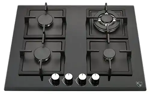 Gaskochfeld K&H 4 Zonen 60 cm mit Wok Brenner für Erdgas