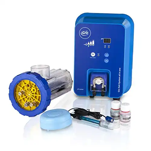 Salzelektrolyseanlage Gre SCGPHP100 mit Salzchlorator und pH-Controller