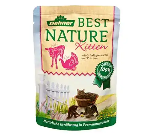 Dehner Best Nature Katzenfutter für Kitten, Nassfutter mit Kalb und Pute