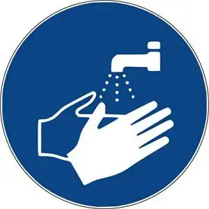 Aufkleber Hände waschen – 10 selbstklebende Aufkleber für Handreinigung
