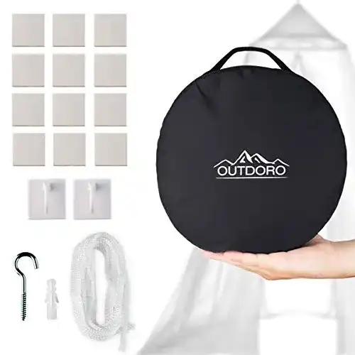 Moskitonetz Outdoro mit Klebehaken für Zuhause und Reisen