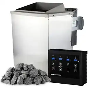 Saunaofen Suleno Bio KEMI 9,0 kW mit 20 kg Saunasteinen aus Edelstahl