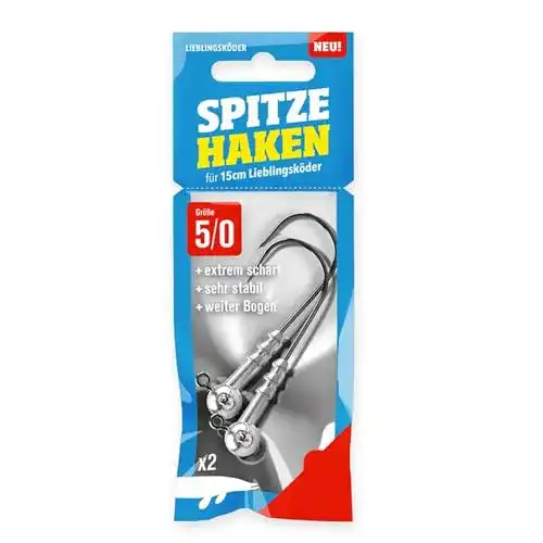 Angelhaken von Lieblingsköder, 5/0-2 Jighaken für Gummifische