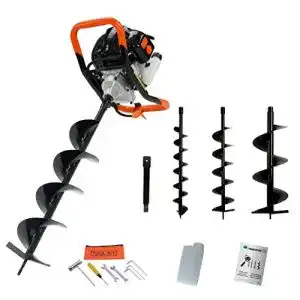 Erdbohrer Timberpro Benzin 52cc mit 3 Bohrern