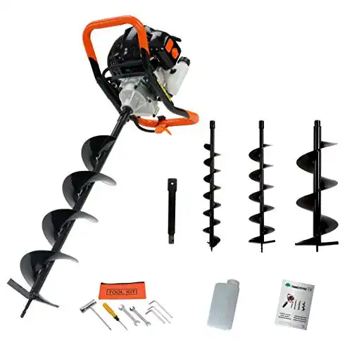 Erdbohrer Timberpro Benzin 52cc mit 3 Bohrern