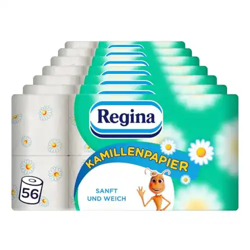 Regina Kamillenpapier 3-lagig Toilettenpapier im 56 Rollen-Packung